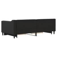 Divano Letto Estraibile con Cassetti Nero 90x190 cm in Tessuto