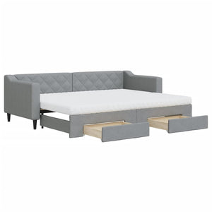Divano Letto Estraibile Cassetti Grigio Chiaro 80x200cm Tessutocod mxl 131082