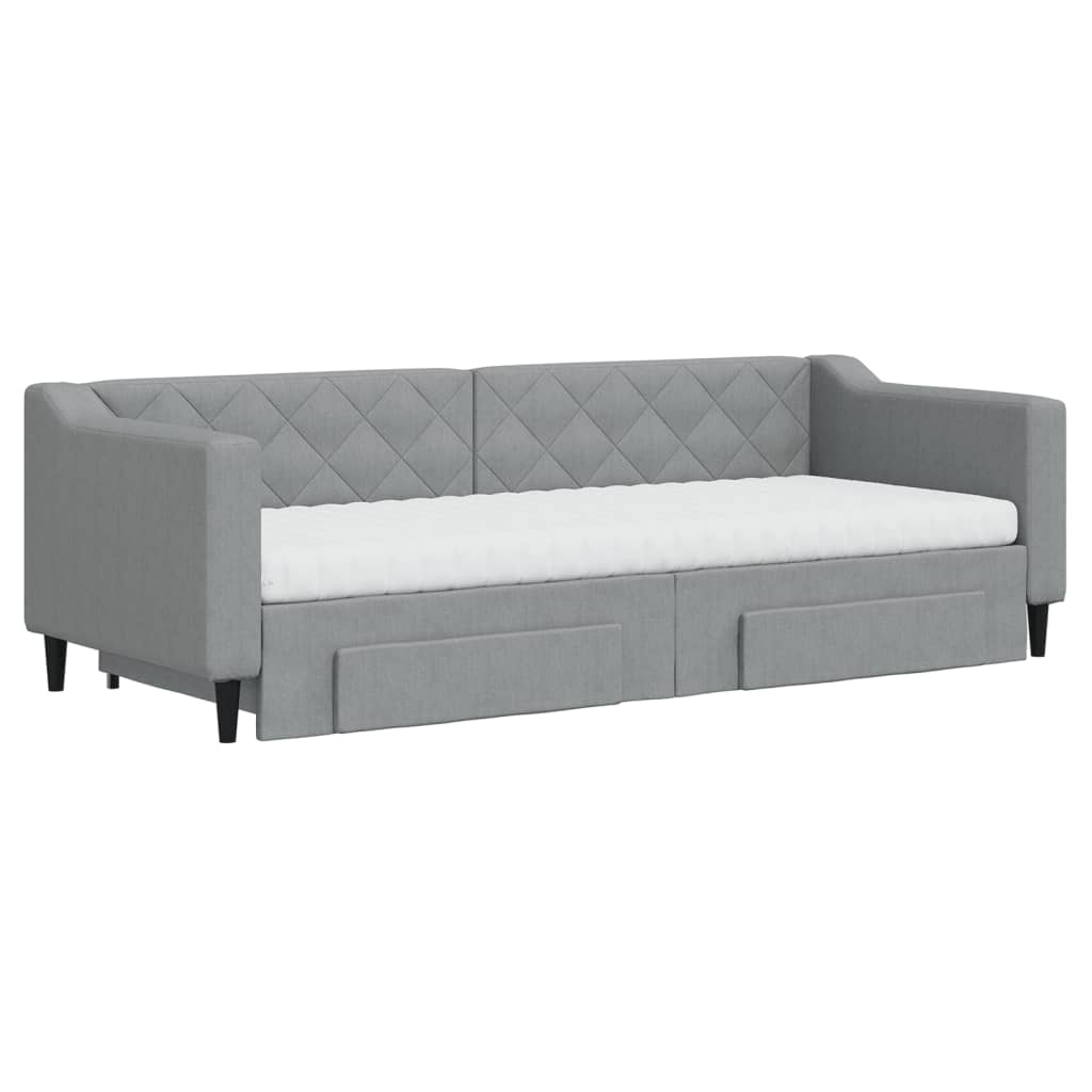 Divano Letto Estraibile Cassetti Grigio Chiaro 80x200cm Tessutocod mxl 131082
