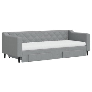 Divano Letto Estraibile Cassetti Grigio Chiaro 80x200cm Tessutocod mxl 131082