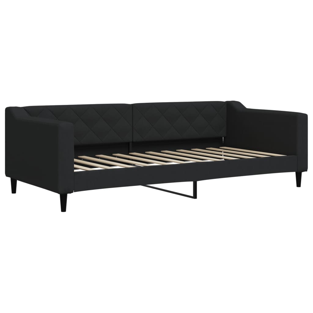 Divano Letto Estraibile con Cassetti Nero 90x200 cm in Tessuto 3197482