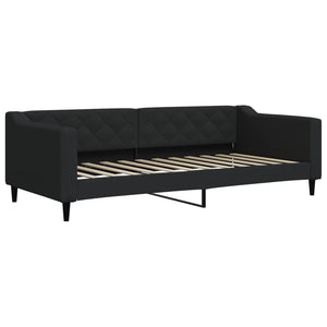 Divano Letto Estraibile con Cassetti Nero 90x200 cm in Tessuto 3197482