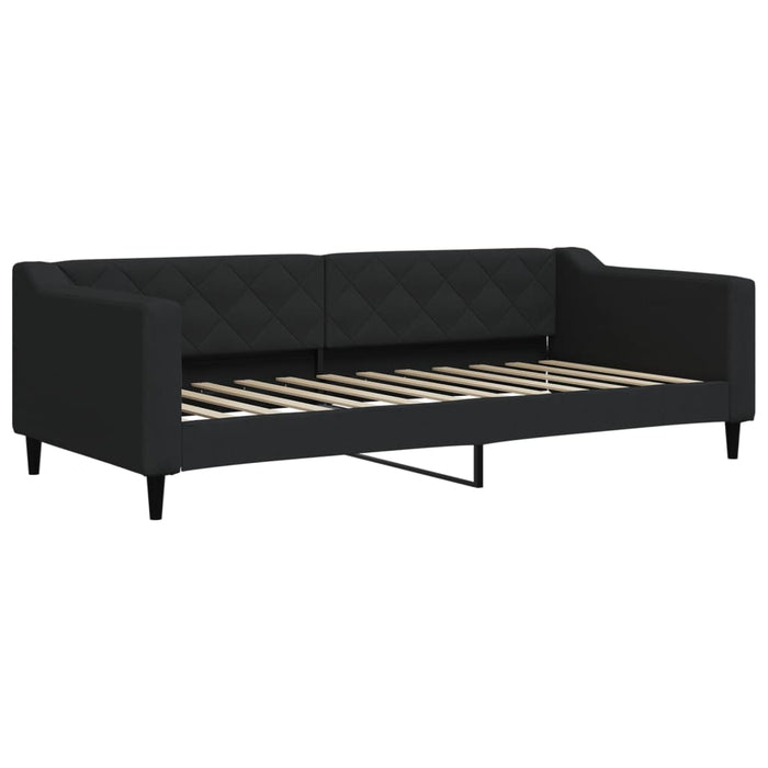 Divano Letto Estraibile con Cassetti Nero 90x200 cm in Tessuto 3197482