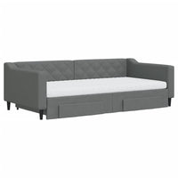 vidaXL Divano Letto Estraibile Cassetti Grigio Scuro 100x200cm Tessuto