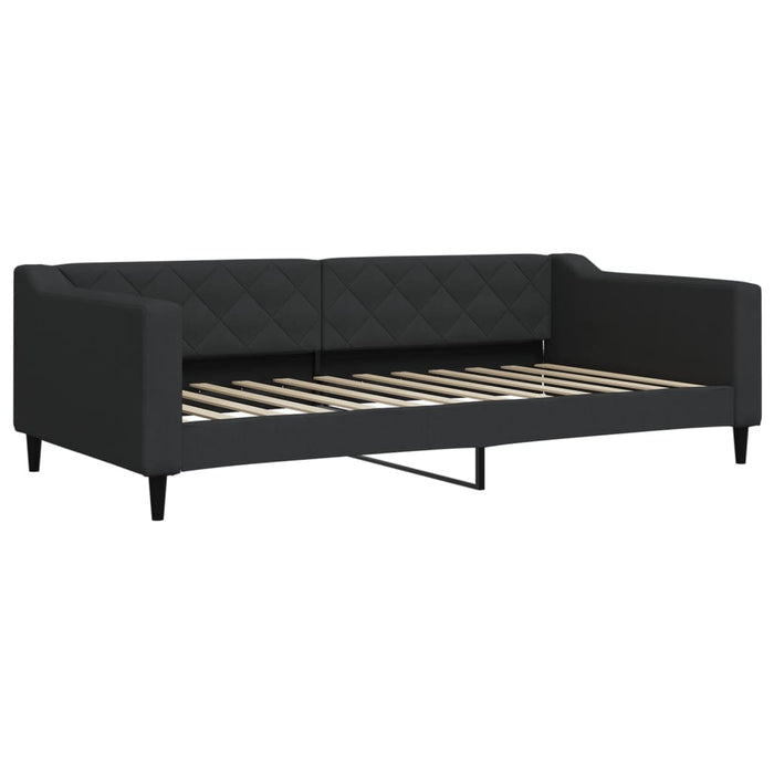 Divano Letto Estraibile con Cassetti Nero 100x200 cm in Tessuto 3197487