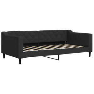 Divano Letto Estraibile con Cassetti Nero 90x190 cm in Tessuto 3197492