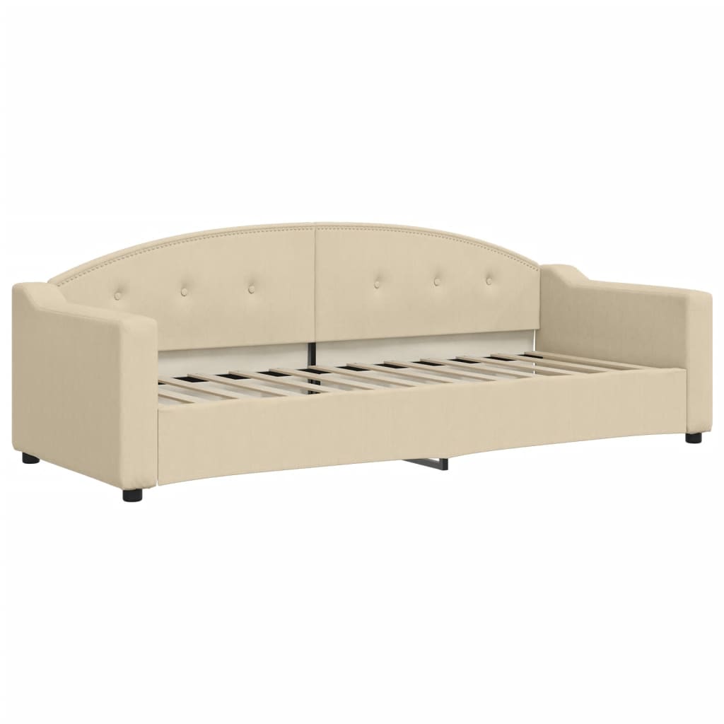 Divano Letto con Materasso-Sofa Letto-Daybed Crema 80x200 cm in Tessuto 245821