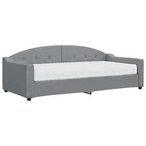 Divano Letto con Materasso-Sofa Letto-Daybed Grigio Chiaro 90x200 cm in Tessuto 369209