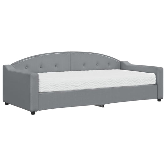 Divano Letto con Materasso-Sofa Letto-Daybed Grigio Chiaro 90x200 cm in Tessuto 369209