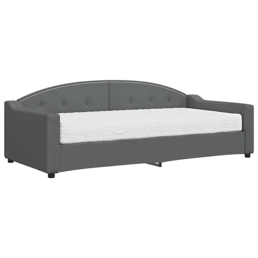 Divano Letto con Materasso-Sofa Letto-Daybed Grigio Scuro 90x200 cm in Tessuto 354467