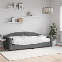 Divano Letto con Materasso Grigio Scuro 90x200 cm in Tessuto 3197513