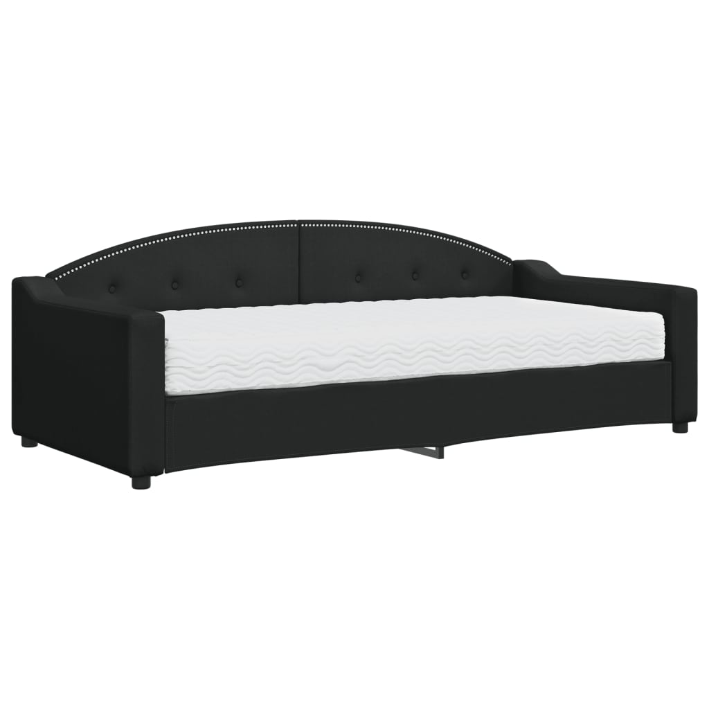 Divano Letto con Materasso-Sofa Letto-Daybed Nero 90x200 cm in Tessuto 784500