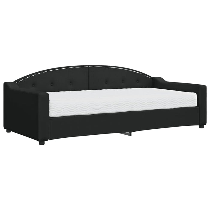 Divano Letto con Materasso-Sofa Letto-Daybed Nero 90x200 cm in Tessuto 784500