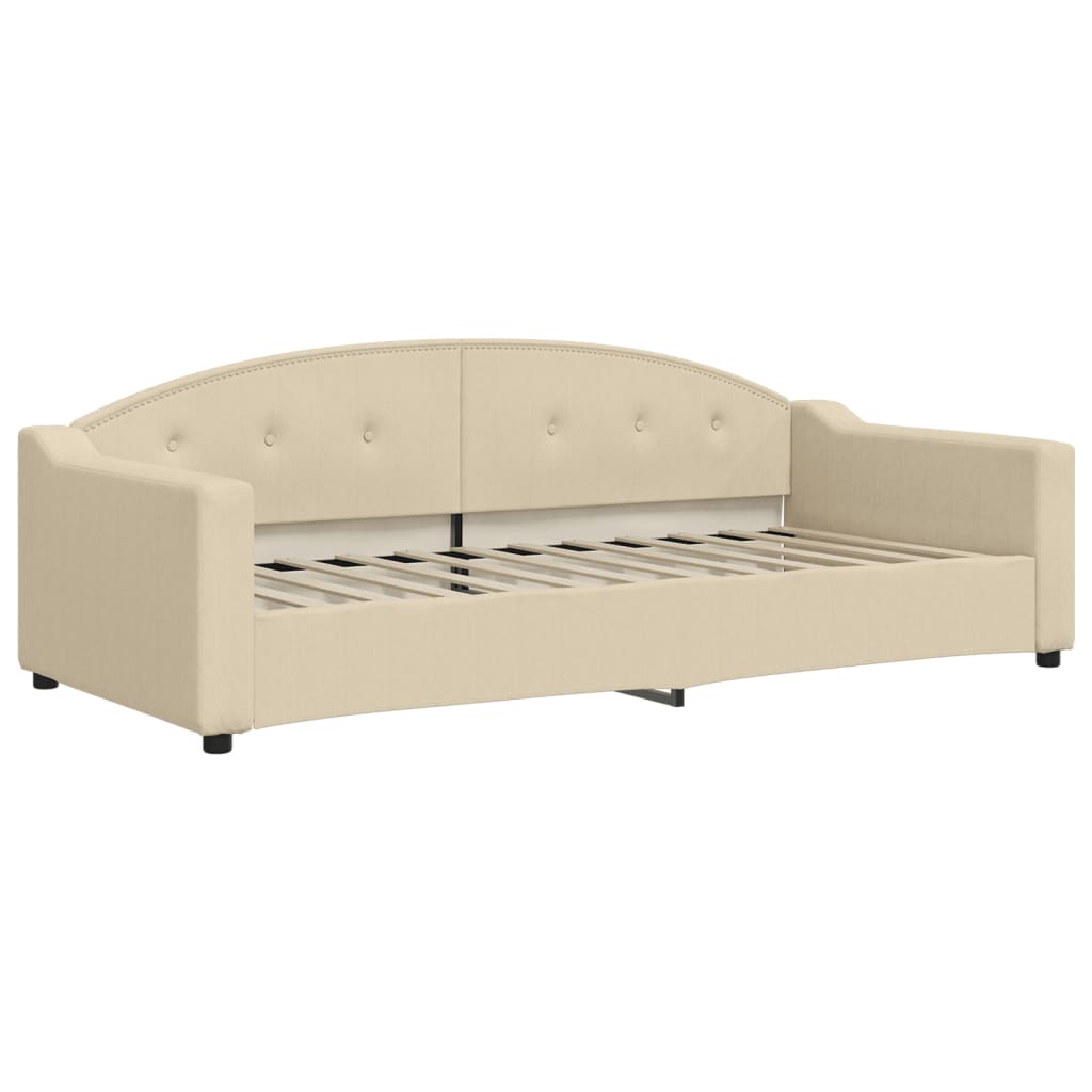 Divano Letto con Materasso-Sofa Letto-Daybed Crema 90x200 cm in Tessuto 231199