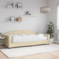 Divano Letto con Materasso Crema 100x200 cm in Tessuto 3197521