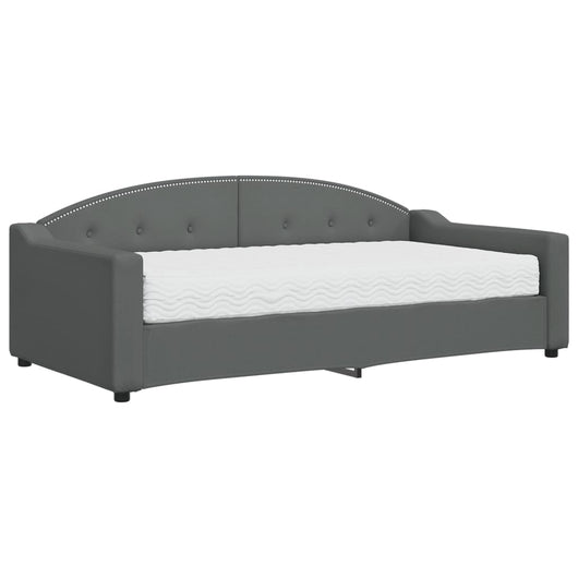 Divano Letto con Materasso-Sofa Letto-Daybed Grigio Scuro 90x190 cm in Tessuto 987422