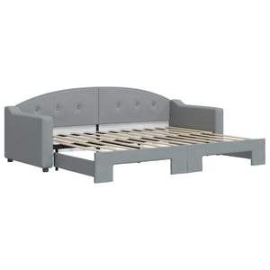 Divano Letto con Letto Estraibile Grigio Chiaro 80x200 Tessuto 3197525