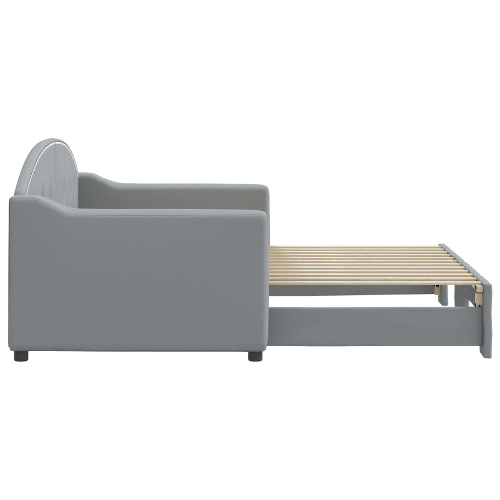 Divano Letto con Letto Estraibile Grigio Chiaro 80x200 Tessuto 3197525
