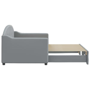 Divano Letto con Letto Estraibile Grigio Chiaro 80x200 Tessuto 3197525