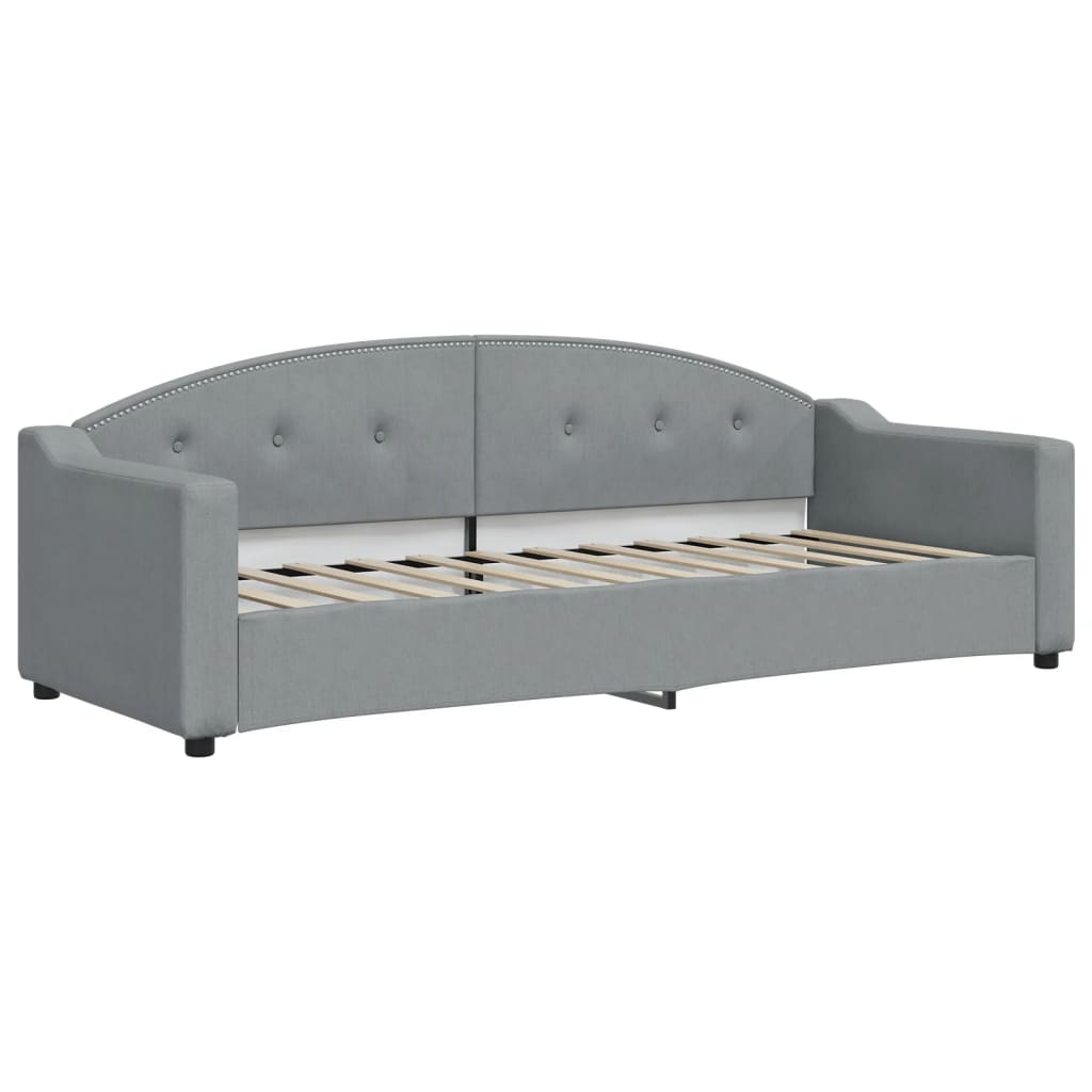 Divano Letto con Letto Estraibile Grigio Chiaro 80x200 Tessuto