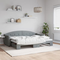 Divano Letto con Letto Estraibile-Sofa Letto-Daybed Grigio Chiaro 80x200 Tessuto 368668