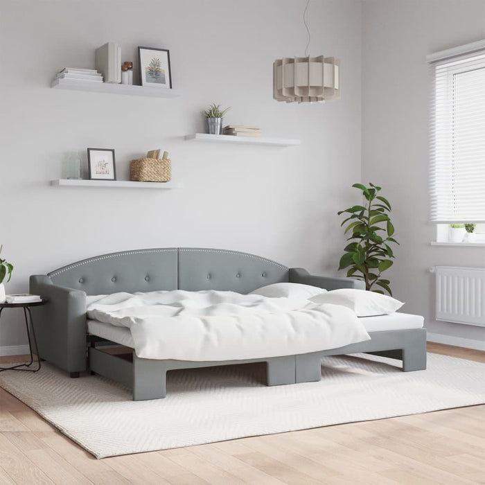 Divano Letto con Letto Estraibile-Sofa Letto-Daybed Grigio Chiaro 80x200 Tessuto 368668