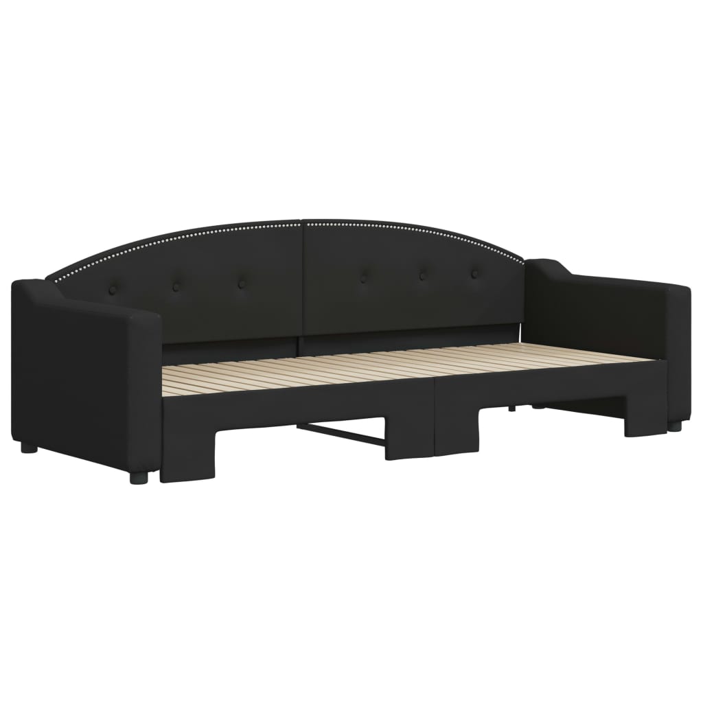 Divano Letto con Letto Estraibile Nero 80x200 Tessuto 3197527