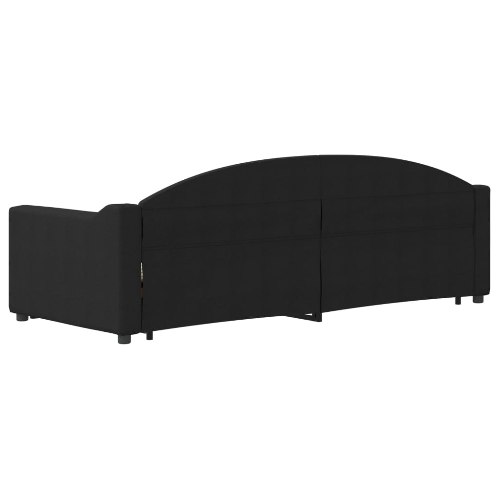 Divano Letto con Letto Estraibile Nero 80x200 Tessuto