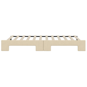 Divano Letto con Letto Estraibile Crema 80x200 cm Tessuto 3197529