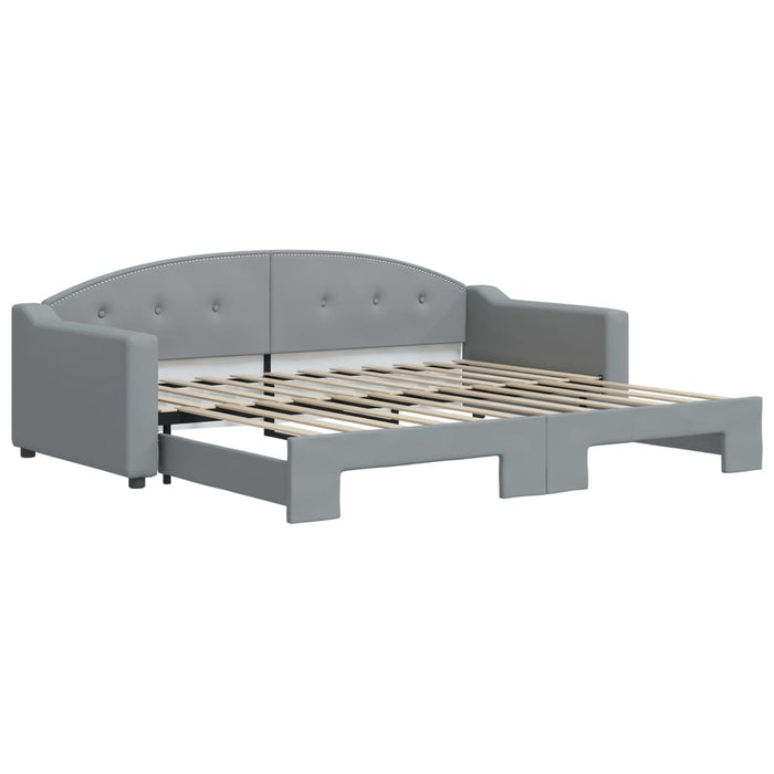 Divano Letto con Letto Estraibile Grigio Chiaro 90x200 Tessuto 3197530
