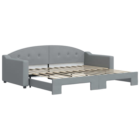 Divano Letto con Letto Estraibile-Sofa Letto-Daybed Grigio Chiaro 90x200 Tessuto 193547