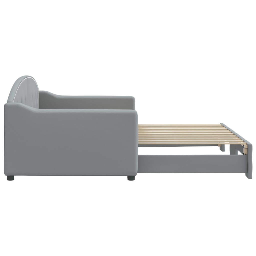Divano Letto con Letto Estraibile Grigio Chiaro 90x200 Tessuto 3197530