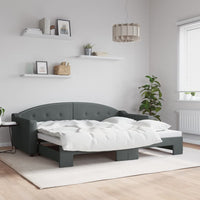 Divano Letto con Letto Estraibile-Sofa Letto-Daybed Grigio Scuro 90x200cm Tessuto 773957