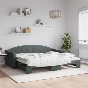 Divano Letto con Letto Estraibile-Sofa Letto-Daybed Grigio Scuro 90x200cm Tessuto 773957