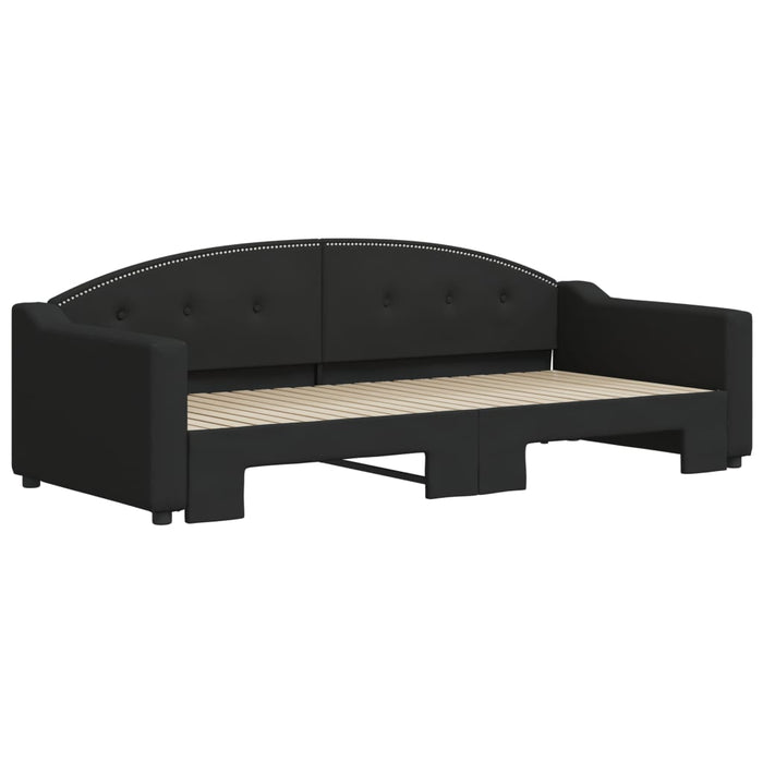 Divano Letto con Letto Estraibile-Sofa Letto-Daybed Nero 90x200 cm in Tessuto 124632