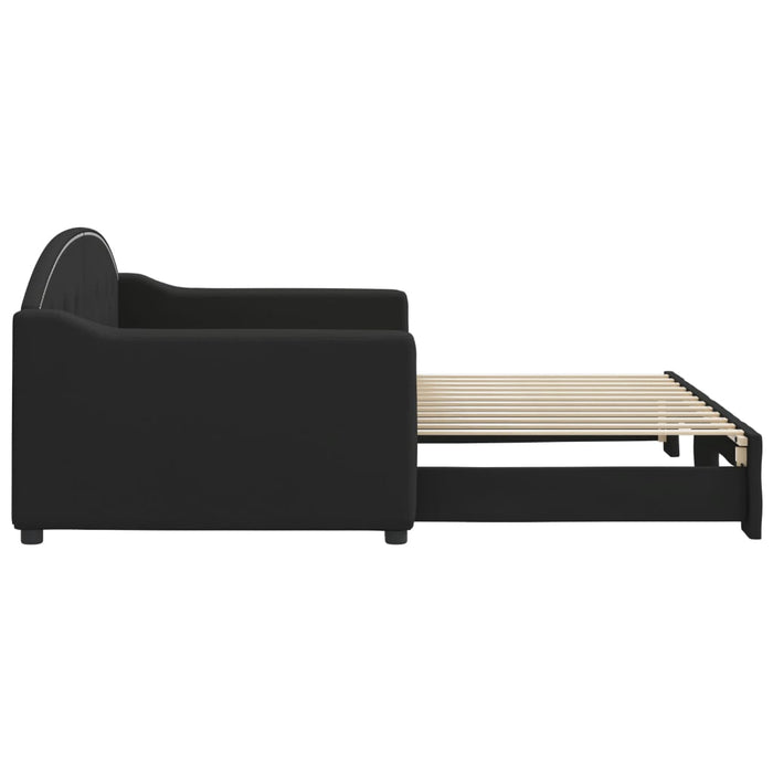 Divano Letto con Letto Estraibile Nero 90x200 cm in Tessuto 3197532