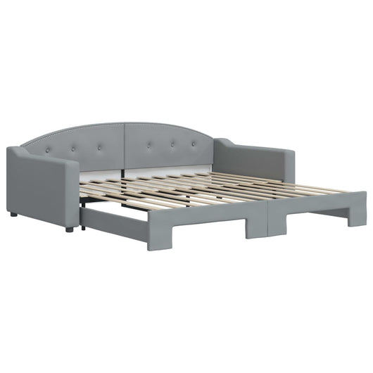 Divano Letto con Letto Estraibile Grigio Chiaro 100x200 Tessuto 3197535