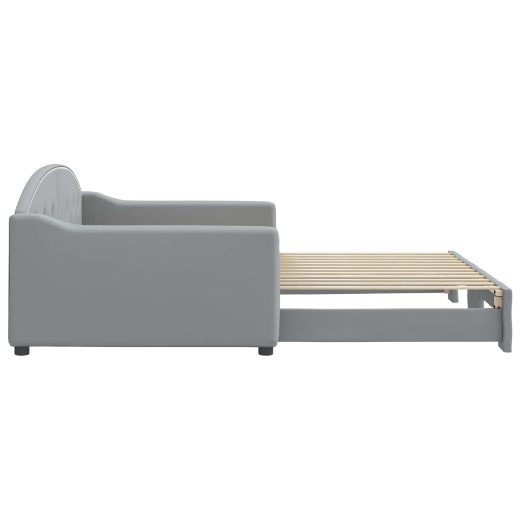 Divano Letto con Letto Estraibile Grigio Chiaro 100x200 Tessuto 3197535