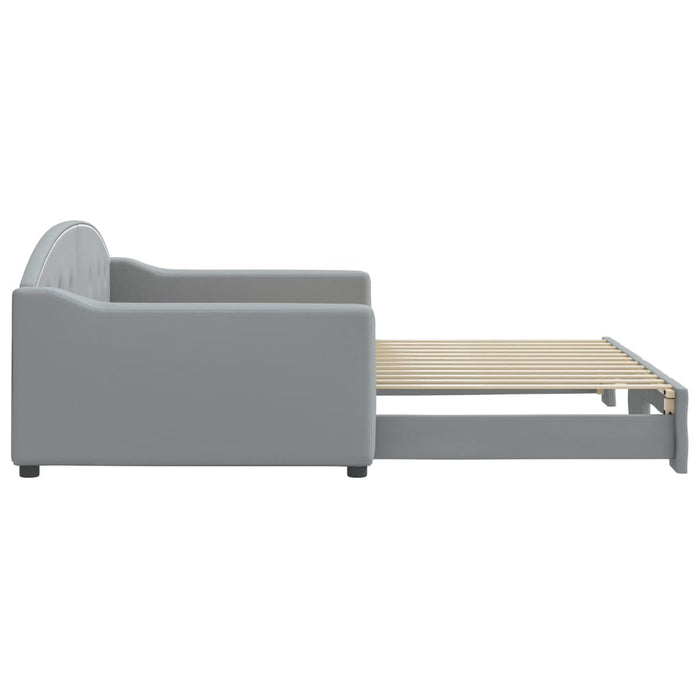 Divano Letto con Letto Estraibile Grigio Chiaro 100x200 Tessuto 3197535