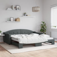 Divano Letto con Letto Estraibile-Sofa Letto-Daybed Grigio Scuro 100x200 Tessuto 691831