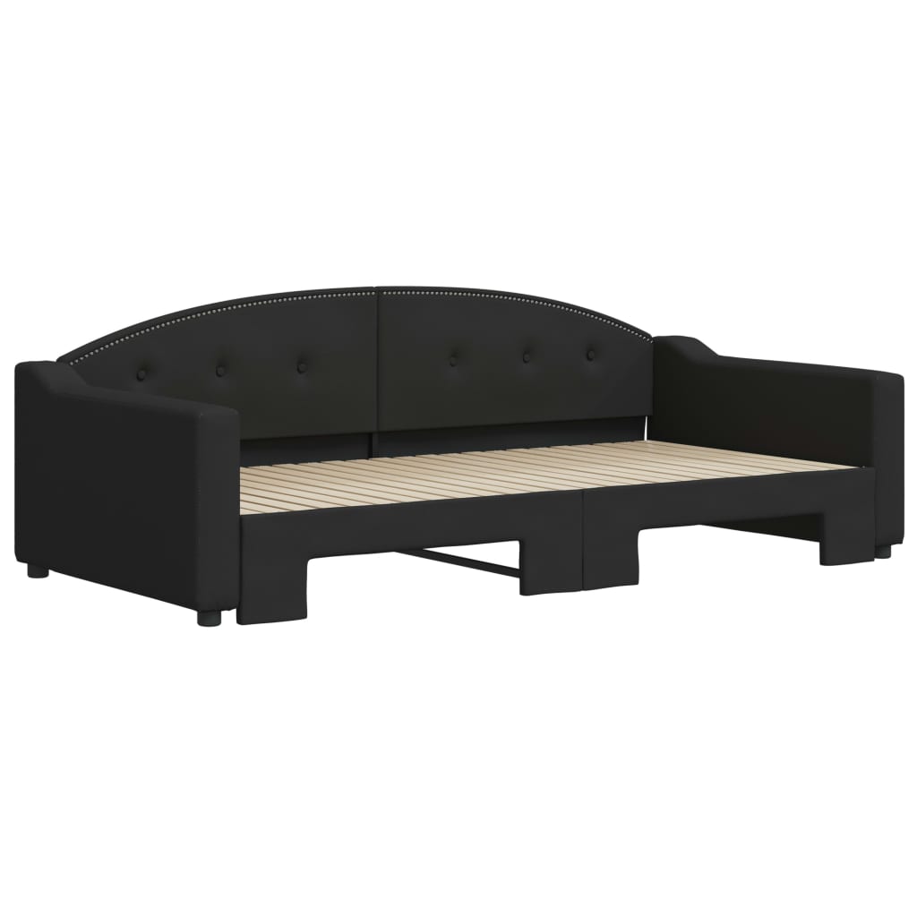 Divano Letto con Letto Estraibile-Sofa Letto-Daybed Nero 100x200 cm in Tessuto 182786