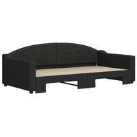 Divano Letto con Letto Estraibile-Sofa Letto-Daybed Nero 100x200 cm in Tessuto 182786