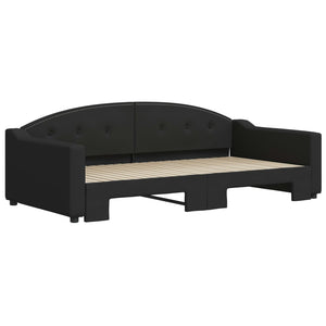 Divano Letto con Letto Estraibile-Sofa Letto-Daybed Nero 100x200 cm in Tessuto 182786
