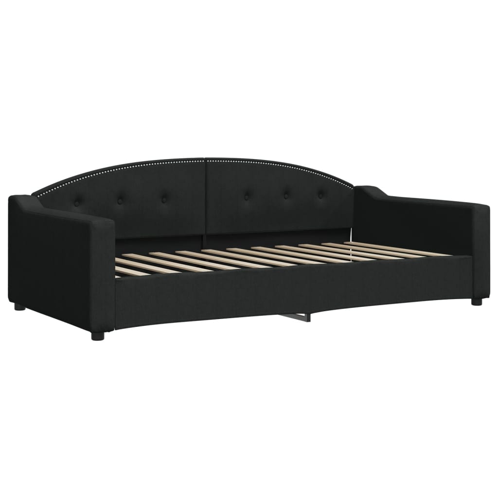 Divano Letto con Letto Estraibile-Sofa Letto-Daybed Nero 100x200 cm in Tessuto 182786