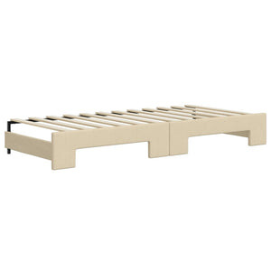 Divano Letto con Letto Estraibile-Sofa Letto-Daybed Crema 100x200 cm in Tessuto 361222
