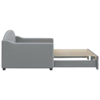 Divano Letto con Letto Estraibile Grigio Chiaro 90x190 Tessuto 3197540