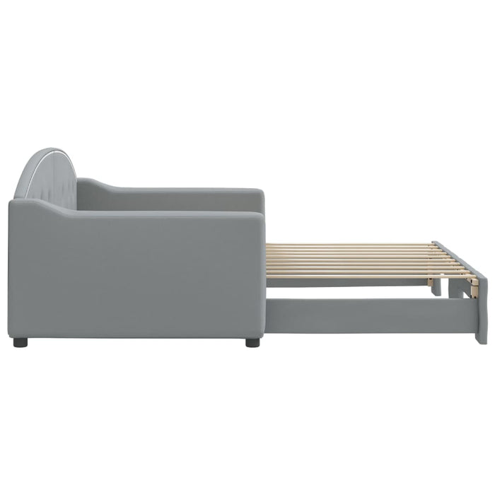 Divano Letto con Letto Estraibile Grigio Chiaro 90x190 Tessuto 3197540