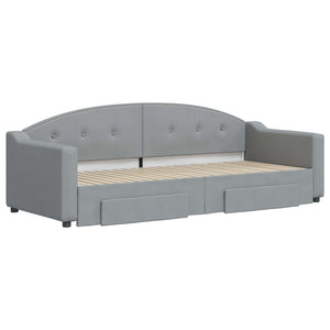 Divano Letto Estraibile Cassetti-Sofa Letto-Daybed Grigio Chiaro 80x200cm Tessuto 583491
