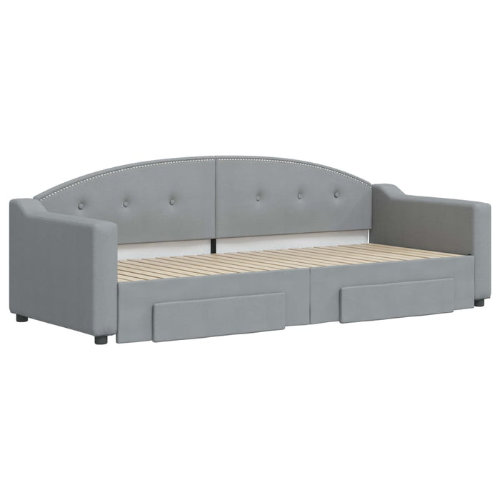 Divano Letto Estraibile Cassetti-Sofa Letto-Daybed Grigio Chiaro 80x200cm Tessuto 583491