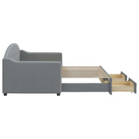 Divano Letto Estraibile Cassetti Grigio Chiaro 80x200cm Tessuto 3197561